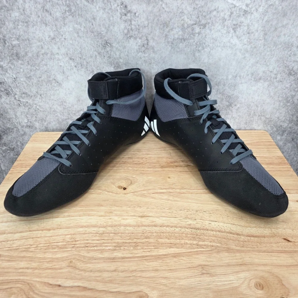 Adidas Mat Hog 2.0 Wrestling Shoes Mens 12 Black White Boxing Combat Sport MMA